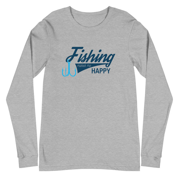 Fishing Makes Me Happy - Trout Long Sleeve Shirt, L / Long Sleeve Shirt